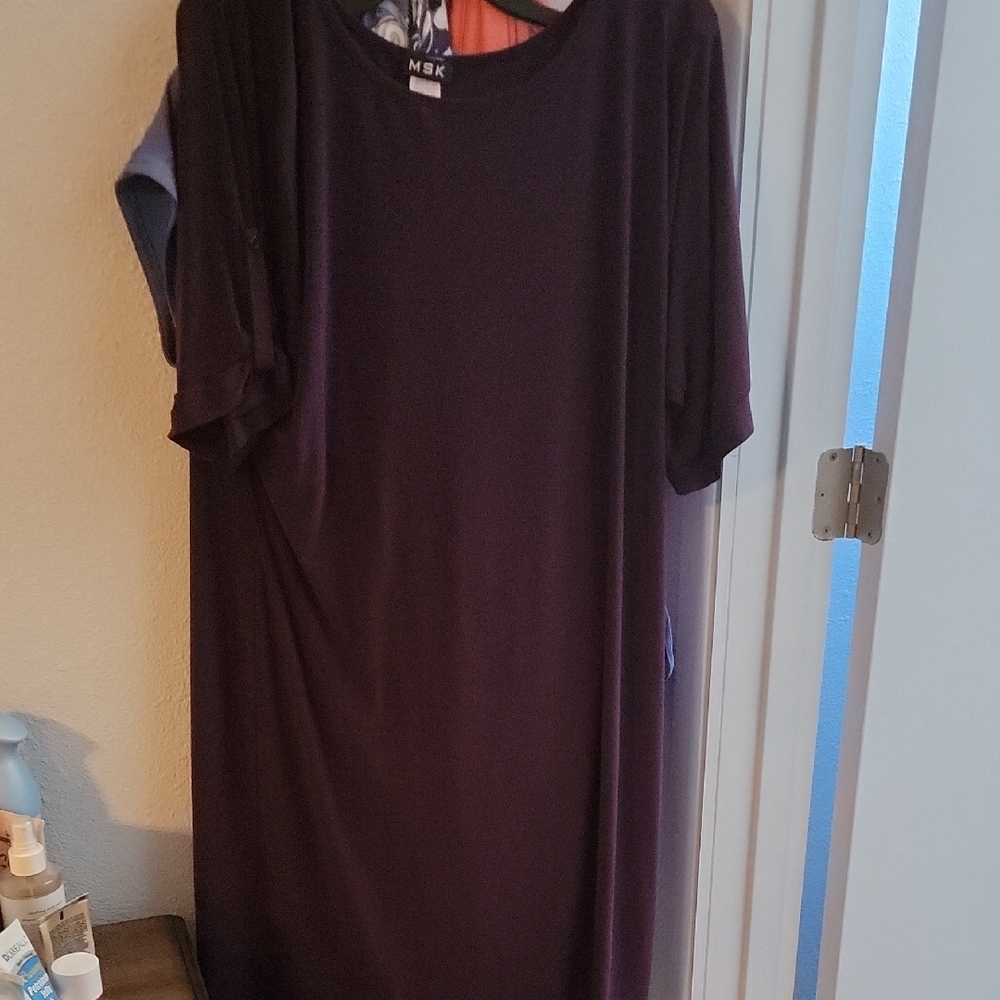 MSK Purple Sheath Dress with Dolman Sleeves